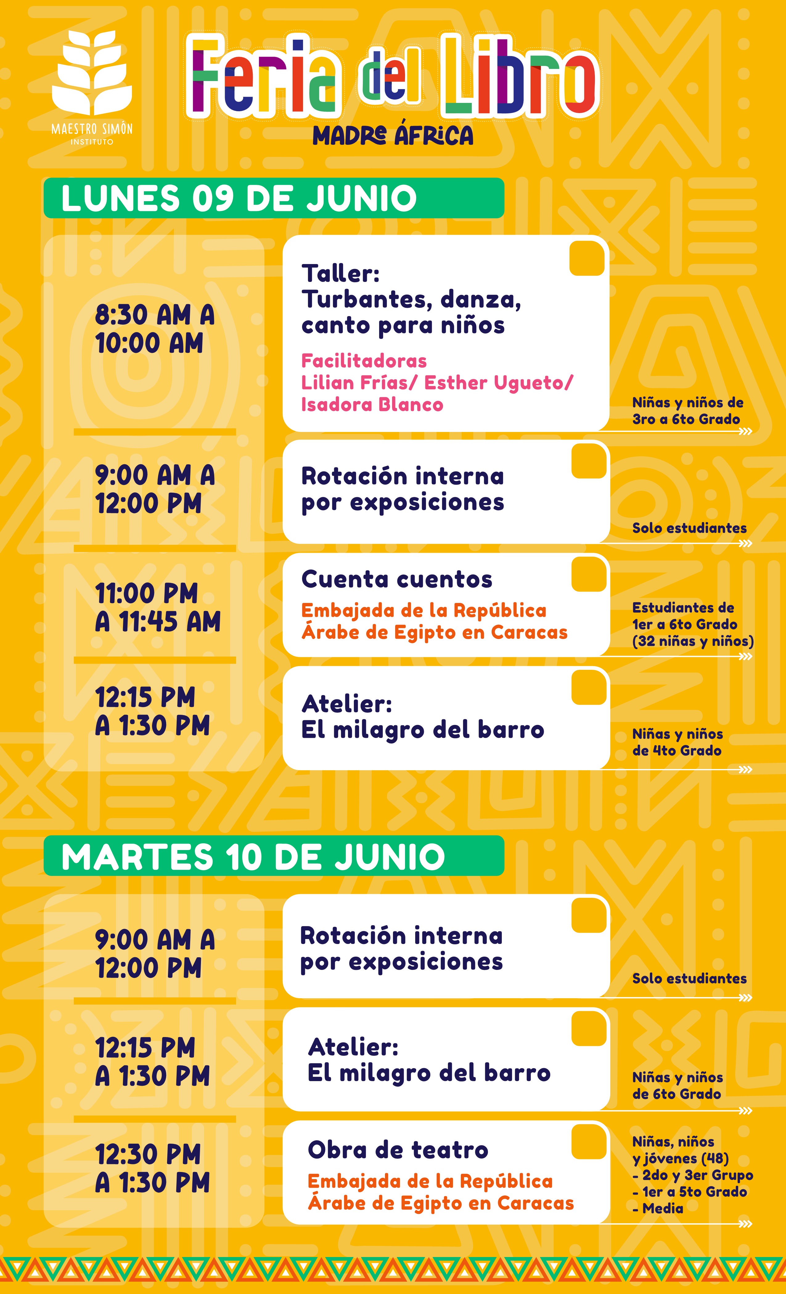 Horario día 1